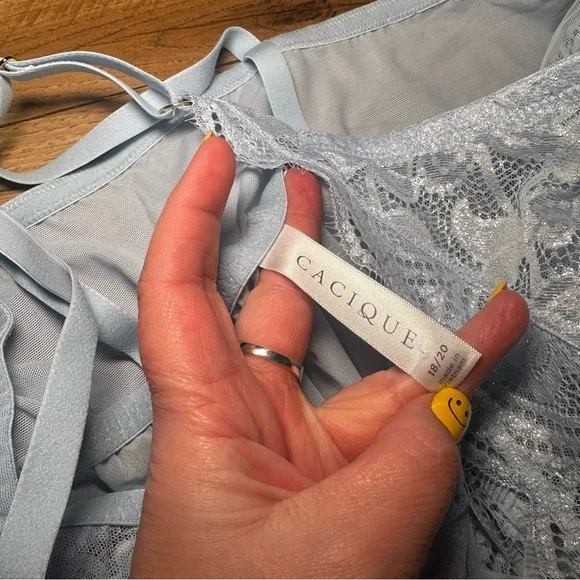 Cacique Elegant Lace Trimmed Babydoll - Light Blue size 18/20 - Picture 4 of 7